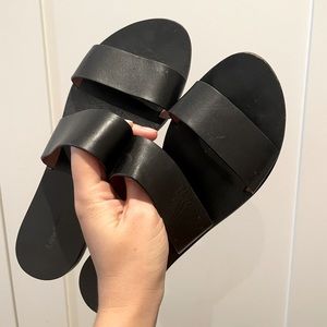 & Other Stories Duo Strap Leather Sandal Black